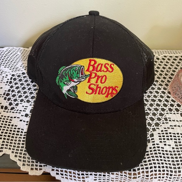 Bass Pro Shop Black Trucker baseball Hat - Picture 1 of 7